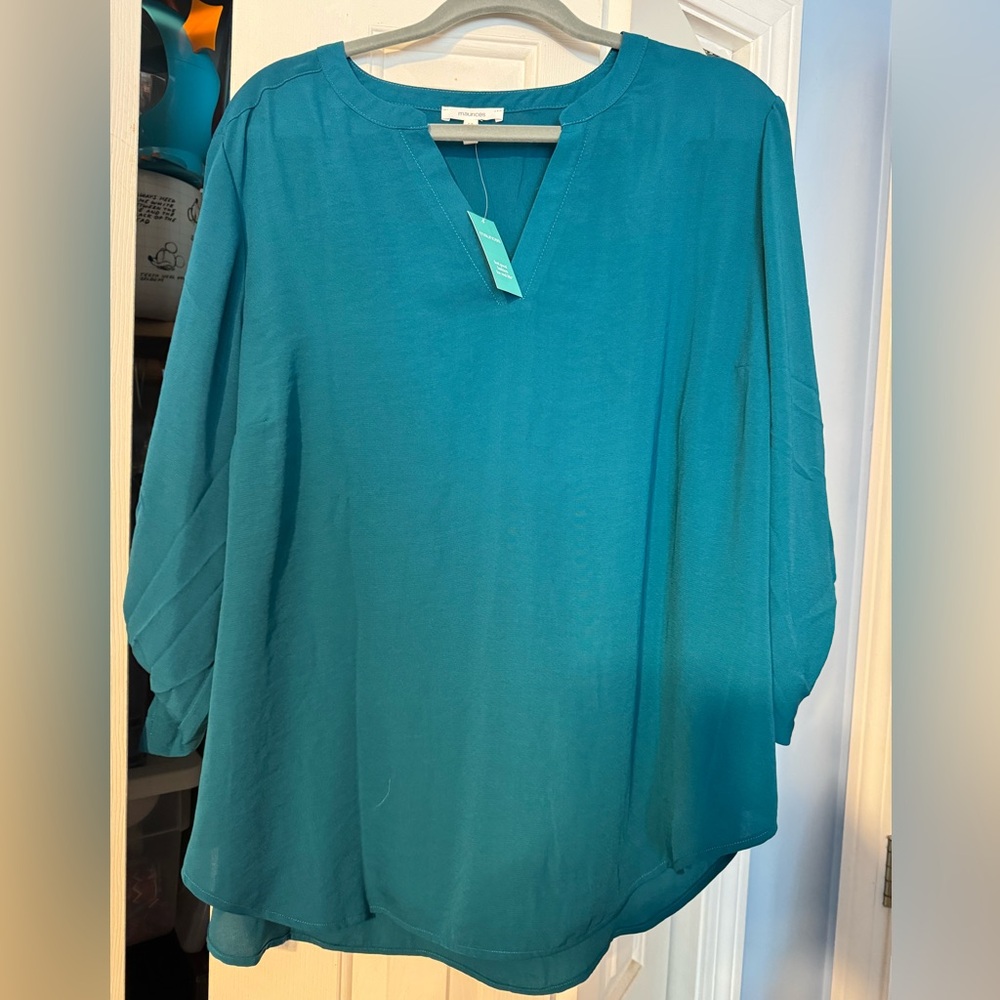 Maurice’s teal 3/4 sleeve blouse size 1x
